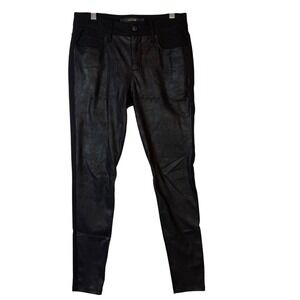 JOES JEANS The Icon Mid Rise Skinny Ankle Pants Black‎ Faux Leather Size 26